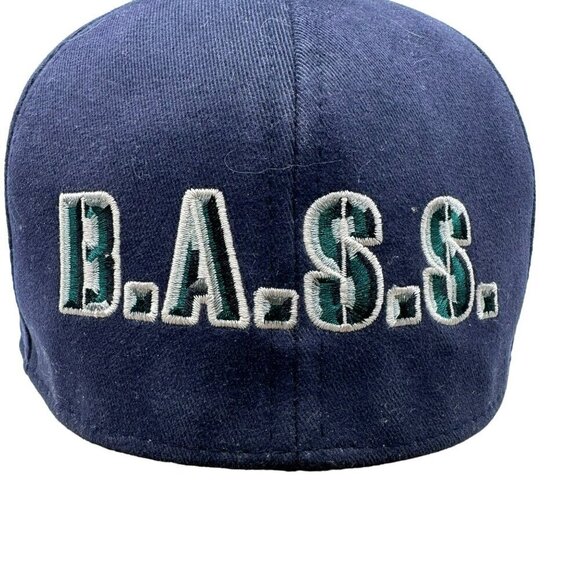 BASS Navy Blue Khaki Strapback Adjustable Fishing Hat Cap Coastal outdoors - Picture 2 of 10